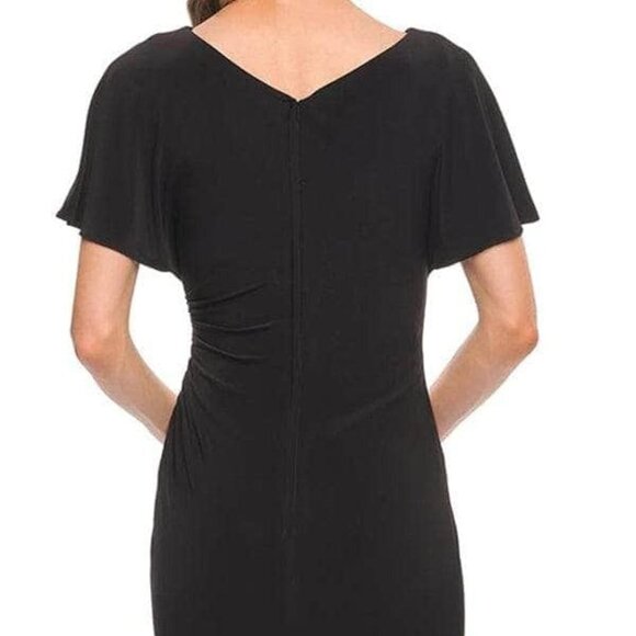 NWT La Femme 29997SC Jersey Mother of the Bride Dress Black Size 14 - Picture 6 of 8
